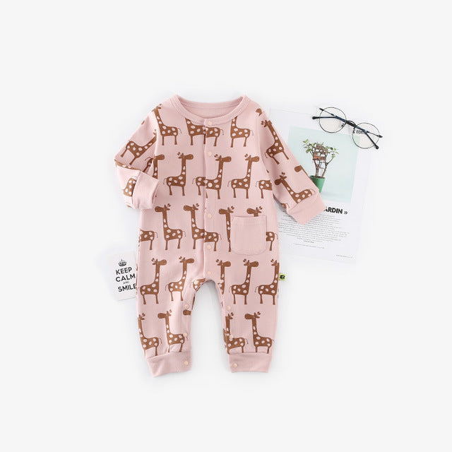 Baby Cute Animal Romper Boys Girls Jumpsuit Outfits Long