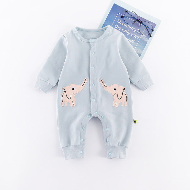 Baby Cute Animal Romper Boys Girls Jumpsuit Outfits Long