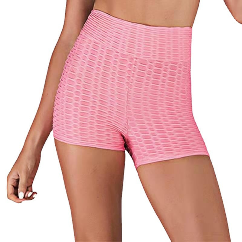 Yoga Pants Bubble Shorts Jacquard Yoga Sports Fitness Shorts Hip-fitting Shorts