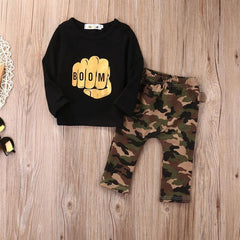 BOOM Camo Pants Top Set Of 2 Baby Outfits