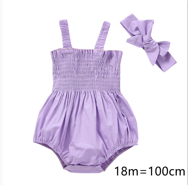 Infant Baby Girls 2Pcs Summer Outfits, Sleeveless Frill Smoc